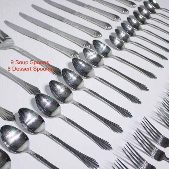 Vintage Retroneu Korea 18/8 Flatware & Serving Set 46 Pieces BARRINGTON - Picture 7 of 13